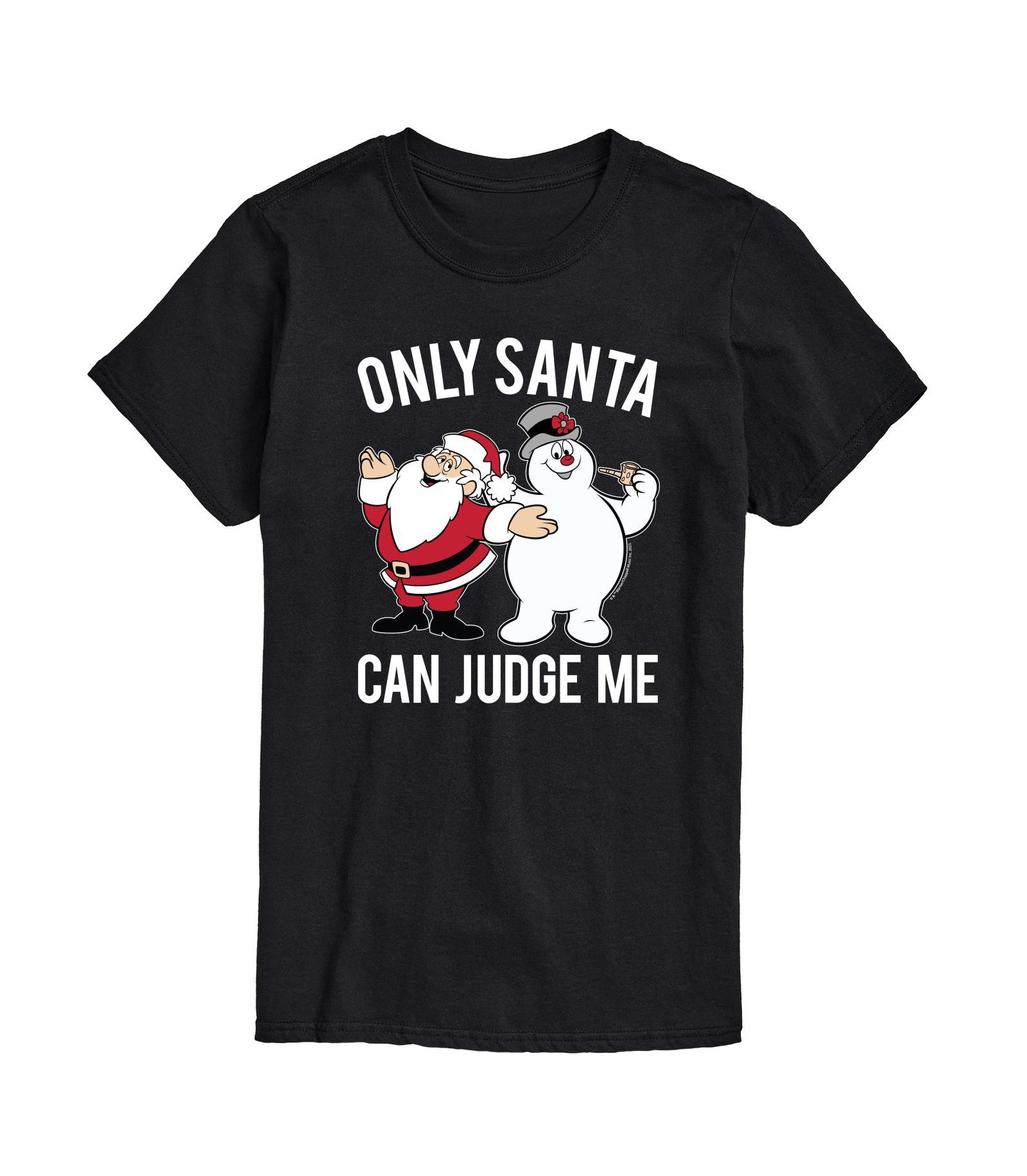 AIRWAVES Men's Frosty The Snowman Santa Can Judge Short Sleeve Tee
