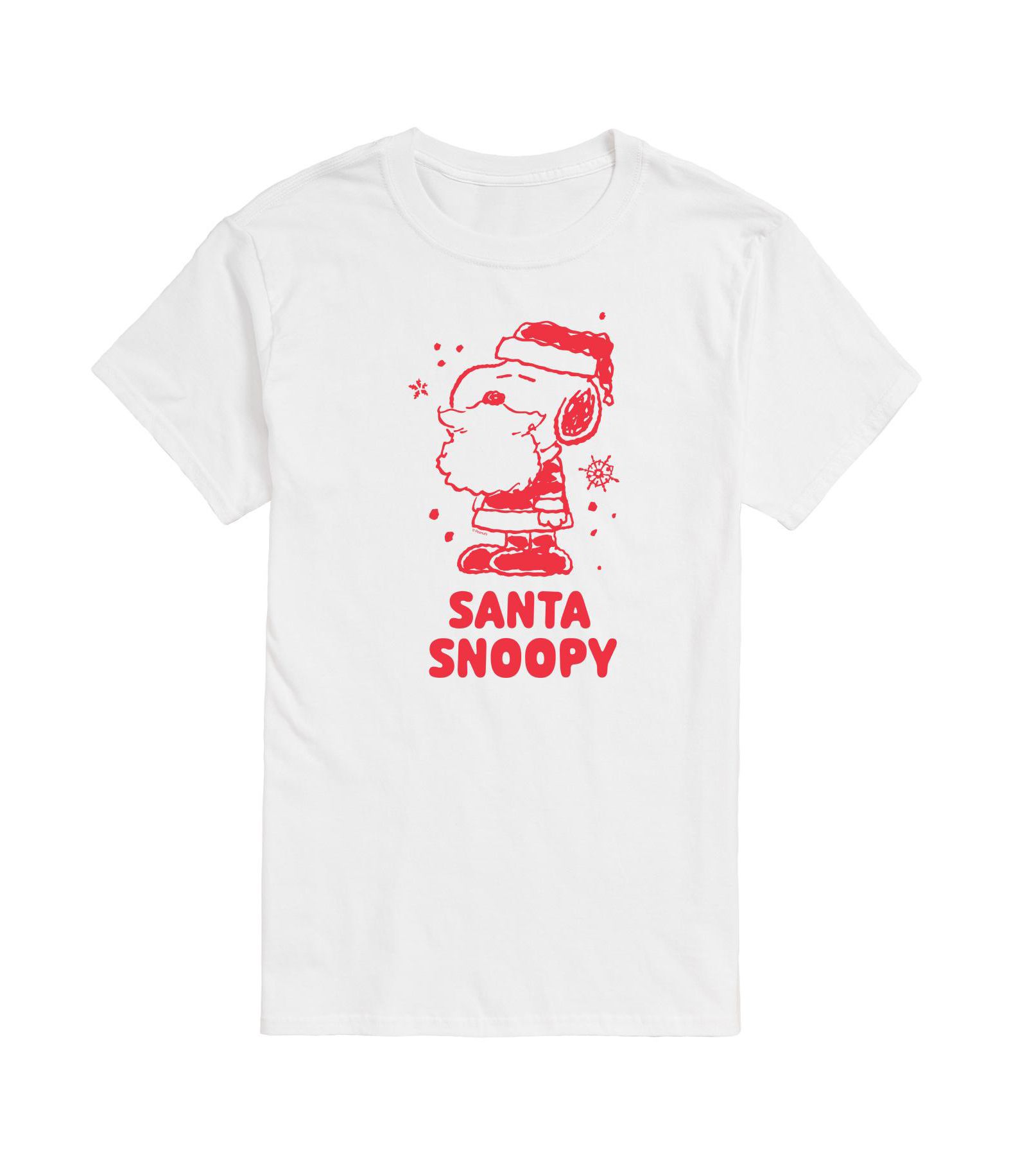 AIRWAVES Men's Peanuts Snoopy Santa Short Sleeve Tee