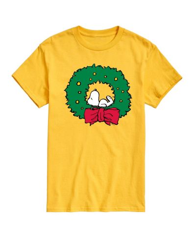 AIRWAVES Men's Peanuts Snoopy Wreath Short Sleeve Tee