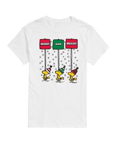 AIRWAVES Men's Peanuts Merry and Bright Short Sleeve Tee