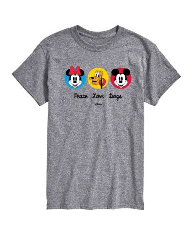 AIRWAVES Мужская футболка с коротким рукавом Disney Mickey Peace Love Dogs
