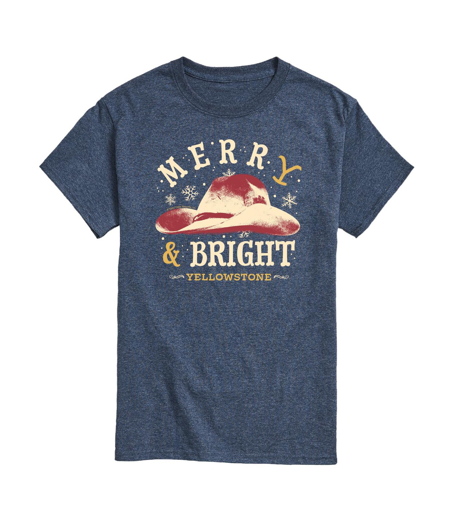 AIRWAVES Men's Yellowstone Merry and Bright Short Sleeve Tee