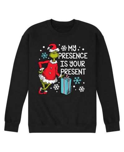 AIRWAVES Men's The Grinch My Presence Is Your Present Long Sleeve Fleece