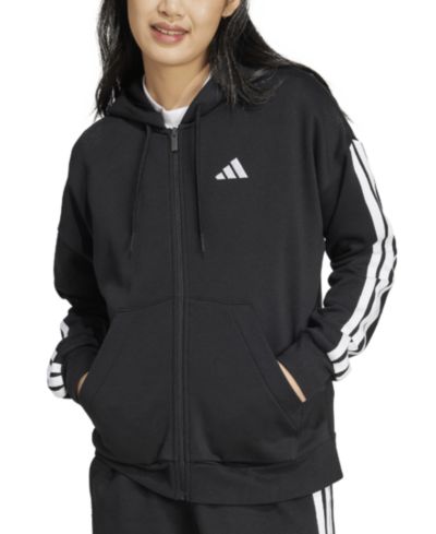 adidas Women's 3-Stripe Fleece Full-Zip Hoodie
