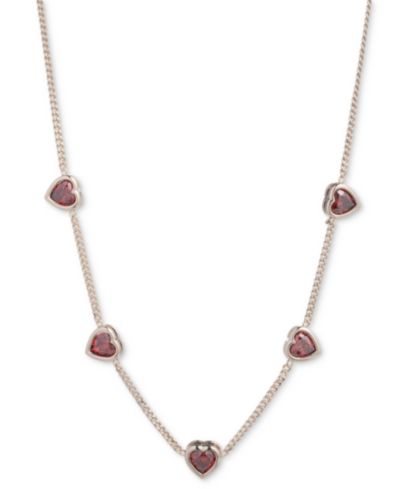 Колье Givenchy Gold-Tone Red Cubic Zirconia Heart Statement 16" + 3" extender