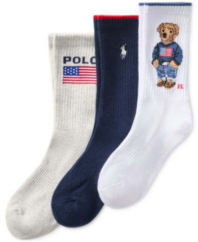 Носки Polo Ralph Lauren Women's Core Flag Bear Crew, 3 шт.