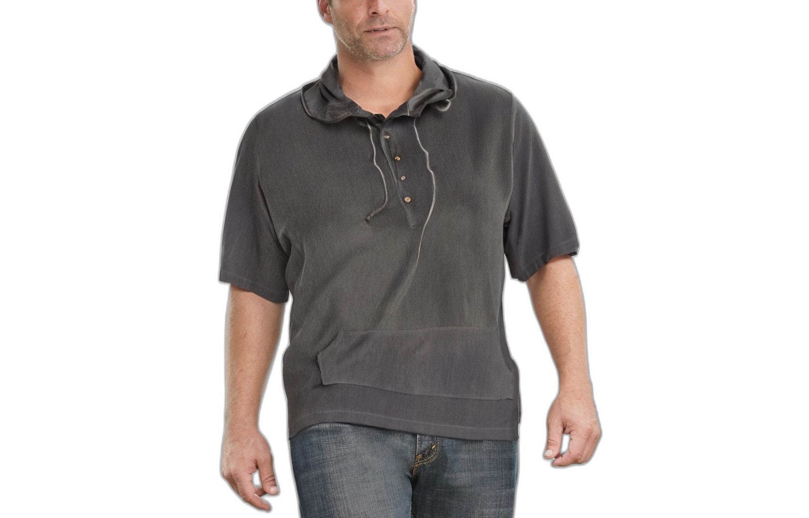 KingSize Tall Gauze Short-Sleeve Hoodie