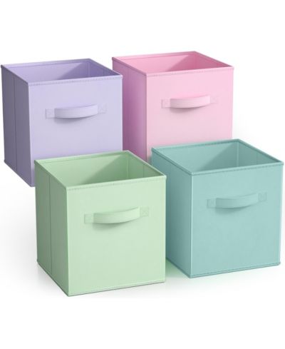 Складные тканевые контейнеры для хранения Sorbus 11 Inch 4 Pack Foldable Fabric Storage Cube Bins with Handles