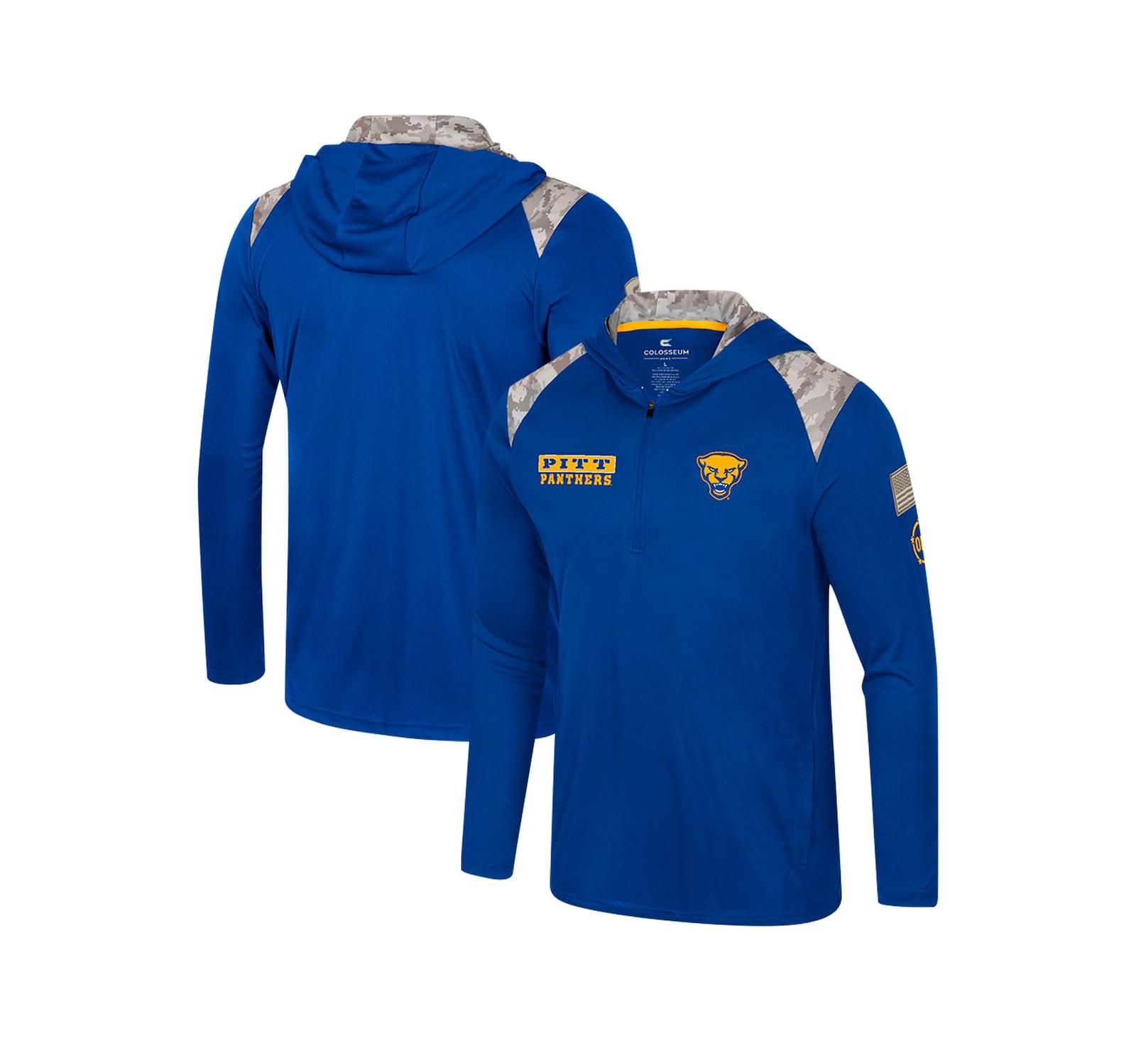 Colosseum Men's Royal Pitt Panthers OHT Military Appreciation Quarter-Zip Hoodie Jacket