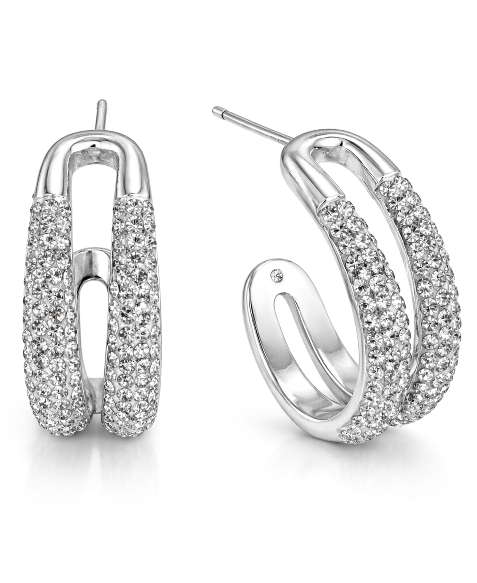 And Now This Clear Crystal Double Hoop Earrings