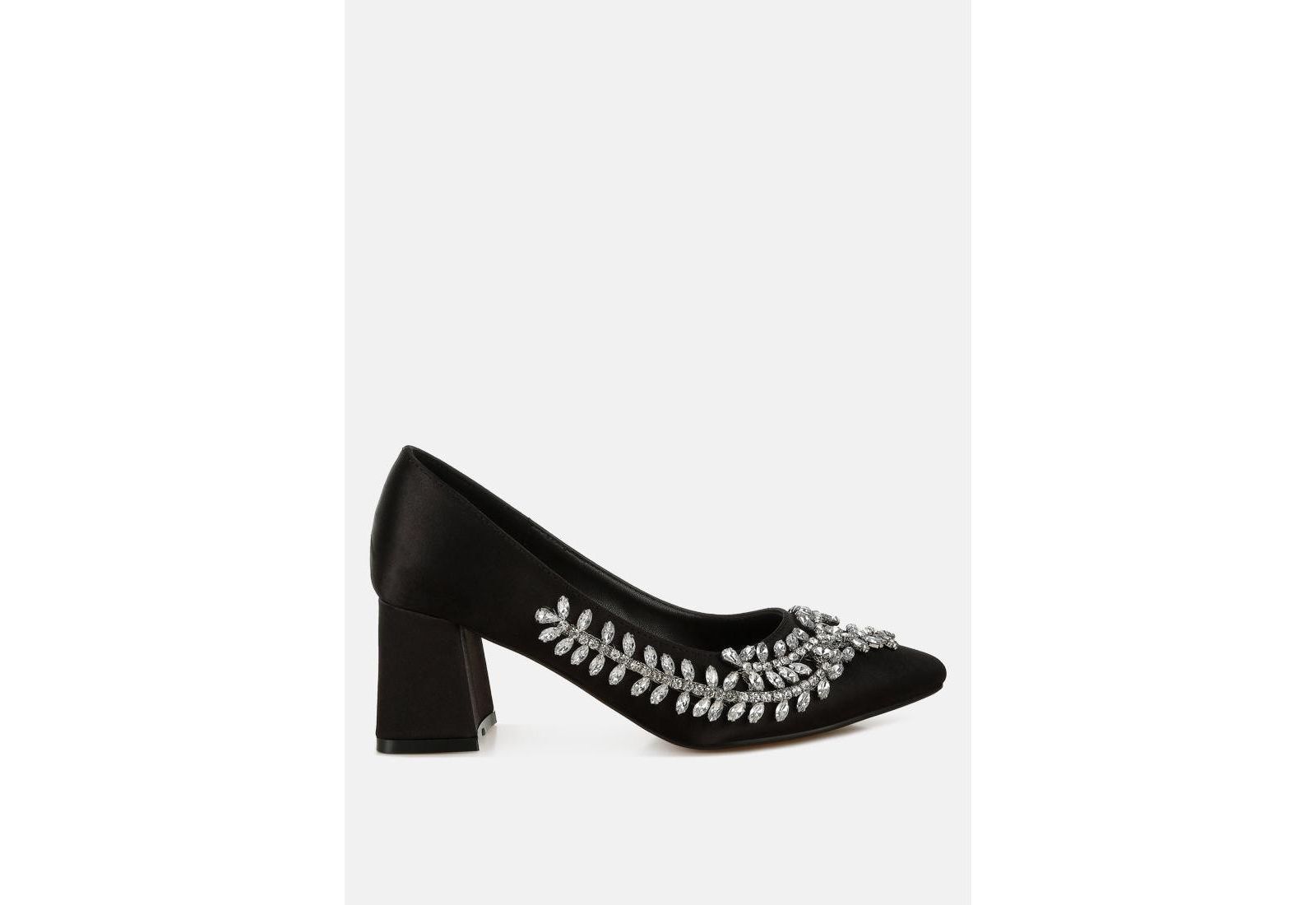 London Rag Abatina Satin Diamante Embellished Pumps