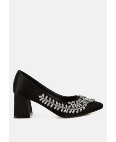 London Rag Abatina Satin Diamante Embellished Pumps