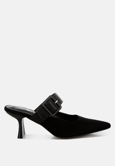 London Rag Womens Onagra Microfiber Pointy Slip-On Mules