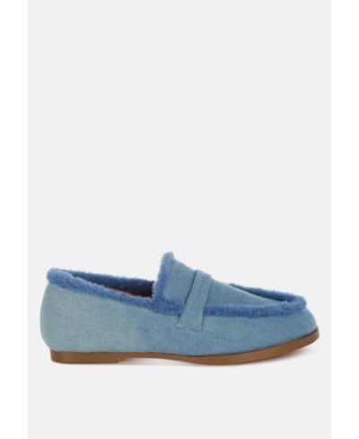 Лоферы Rag and Co Womens Nivena Fur Detail Denim