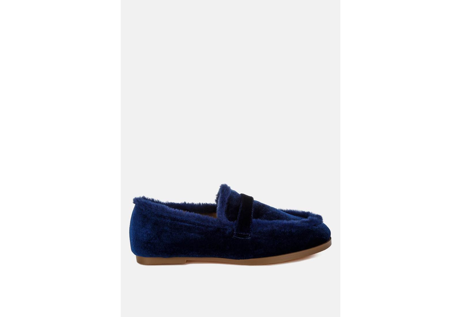 Женские лоферы Rag and Co Womens Bastian Fur Detail Velvet