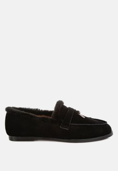 Женские лоферы Rag and Co Womens Ohrid из замши и искусственного меха