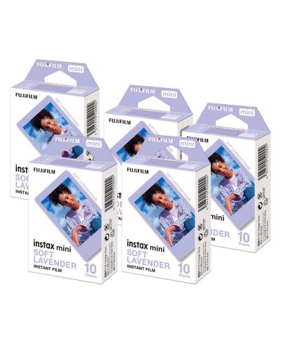 Набор Fujifilm INSTAX MINI: 5 упаковок мгновенной фотопленки Soft Lavender