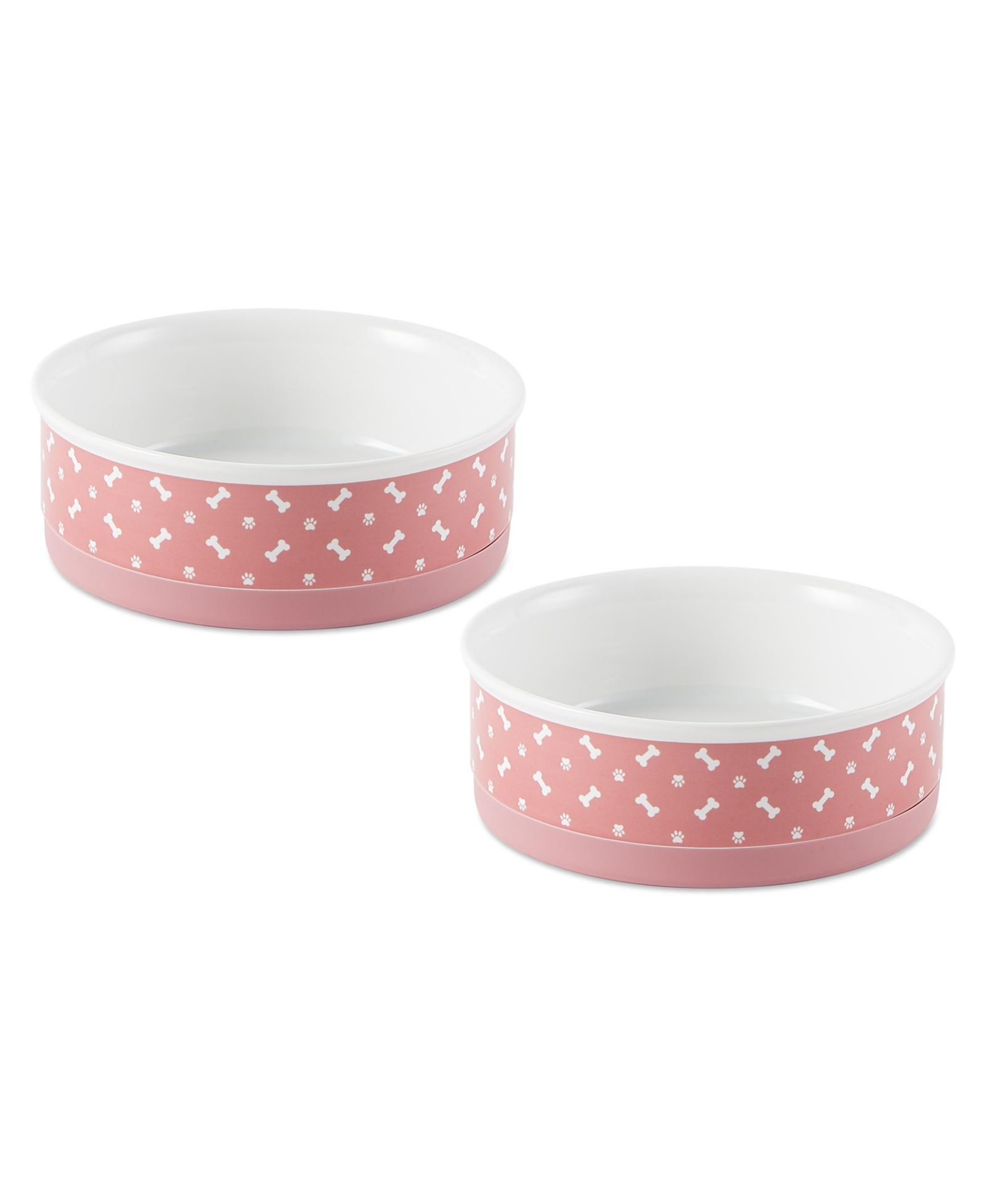 Набор мисок для животных Bone Dry Rose Bone & Paw Print