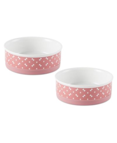 Набор мисок для животных Bone Dry Rose Bone & Paw Print