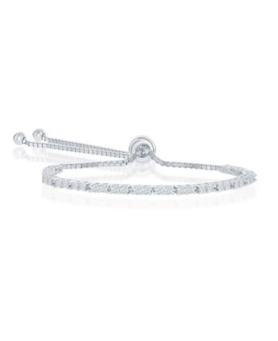 Sterling Birthstone CZ Tennis Bolo Bracelet