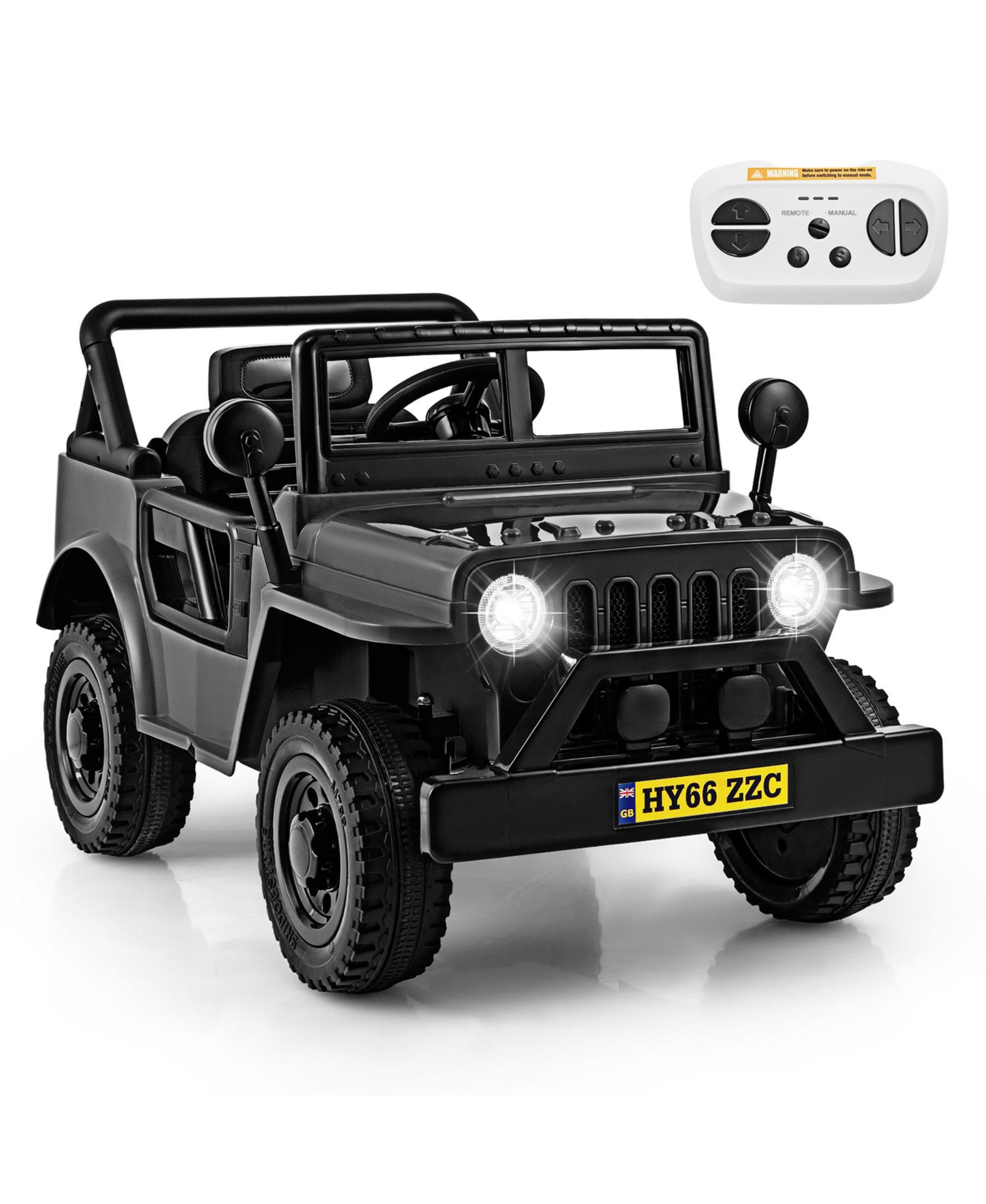 Детский игрушечный грузовик Gymax 12V с пультом управления, LED Lights