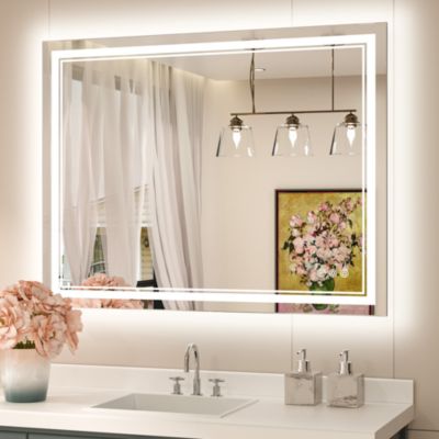 keonjinn 40x32 LED Bathroom Mirror with Frontlit and Backlit