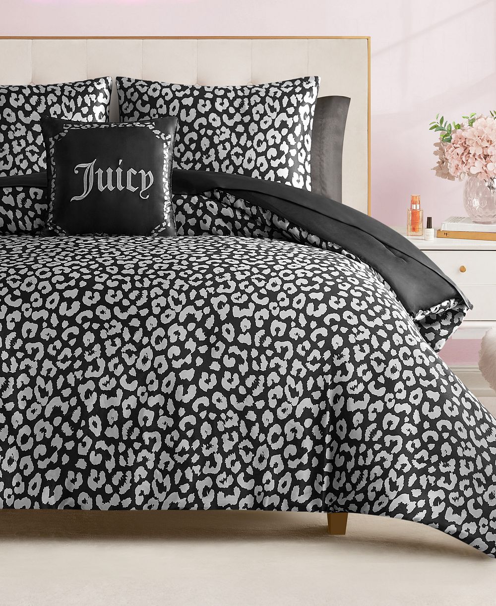 Juicy Couture Satin Leopard набор покрывал 6-Pc. Twin