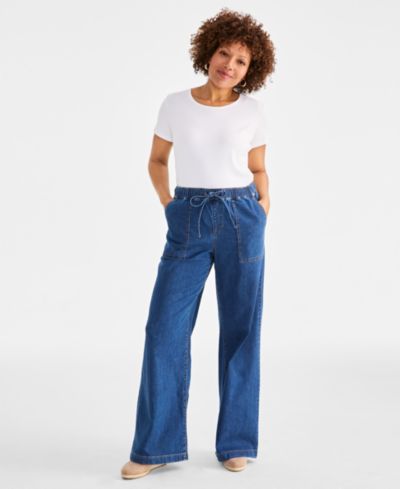 Style & Co Petite джинсы с широкими штанинами, Petite