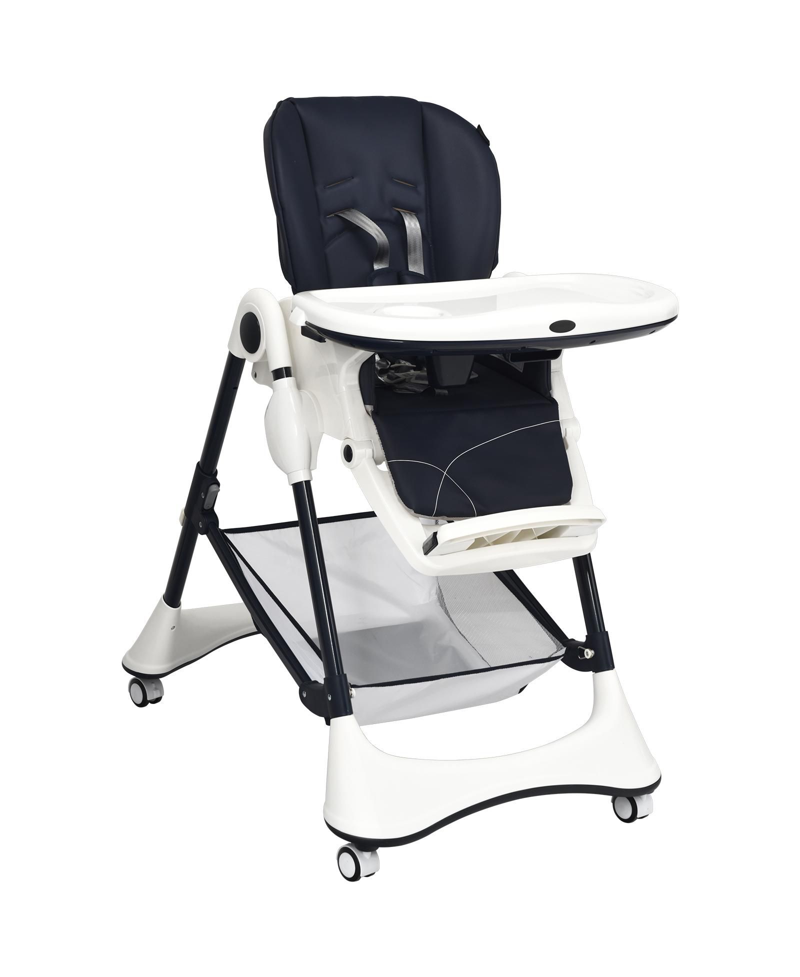 GOUUN Adjustable Baby High Chair with Lockable Wheels and Tray