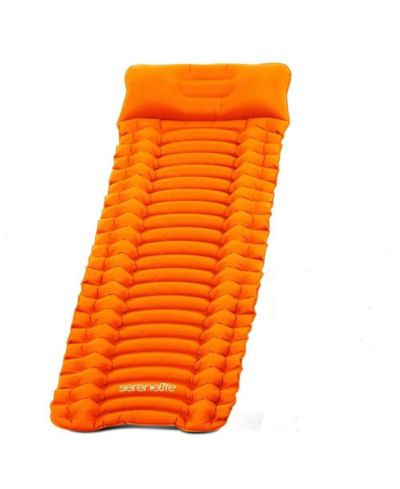 SereneLife Ultralight Sleeping Pad with Carrying Bag, Compact & Lightweight, Orange