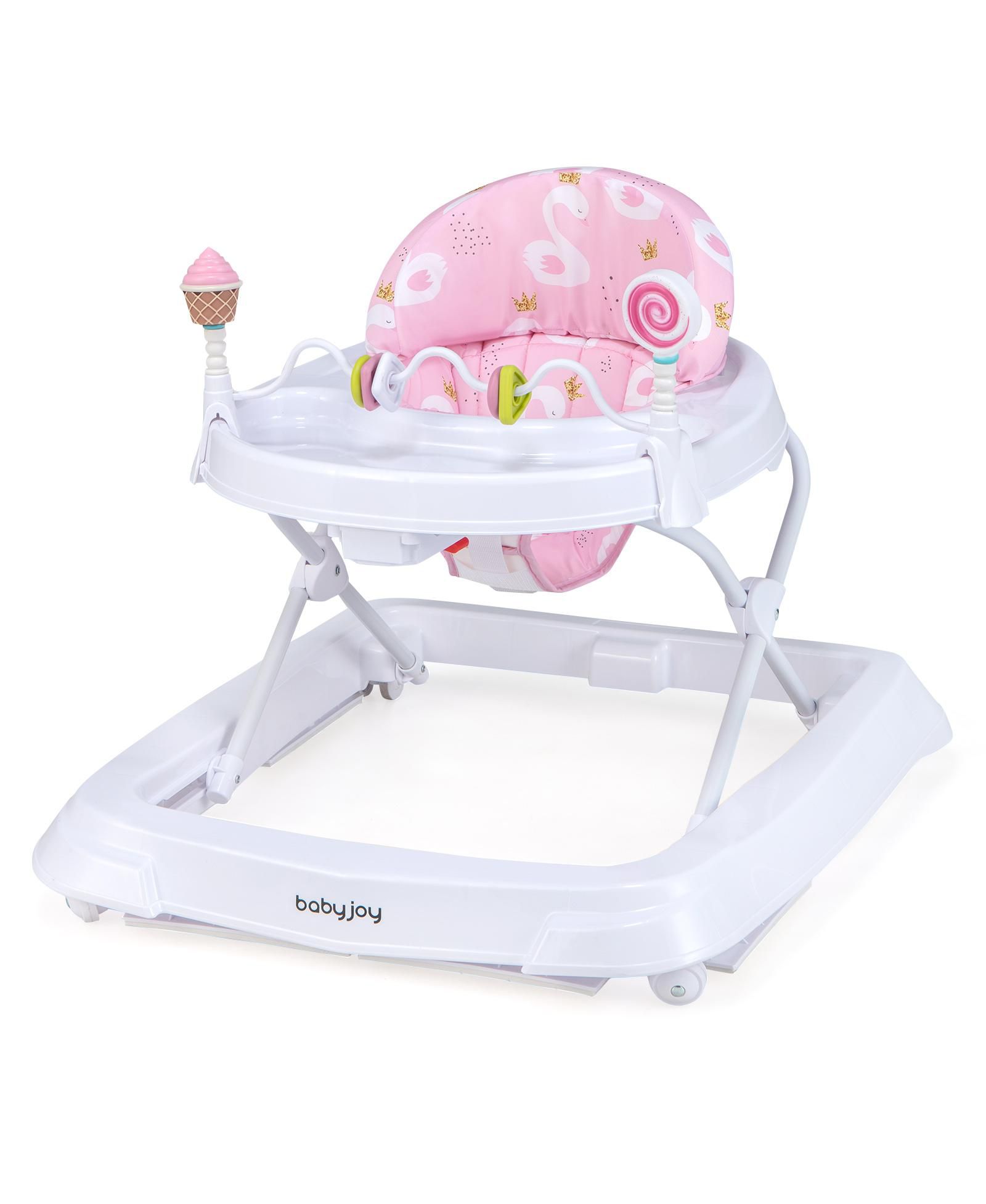 GOUUN Foldable Baby Activity Walker with Adjustable Height and Detachable Seat Cushion