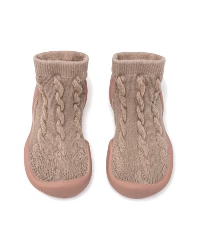 Детские носочки-ботиночки Komuello First Walk - Cable Brandy Rose