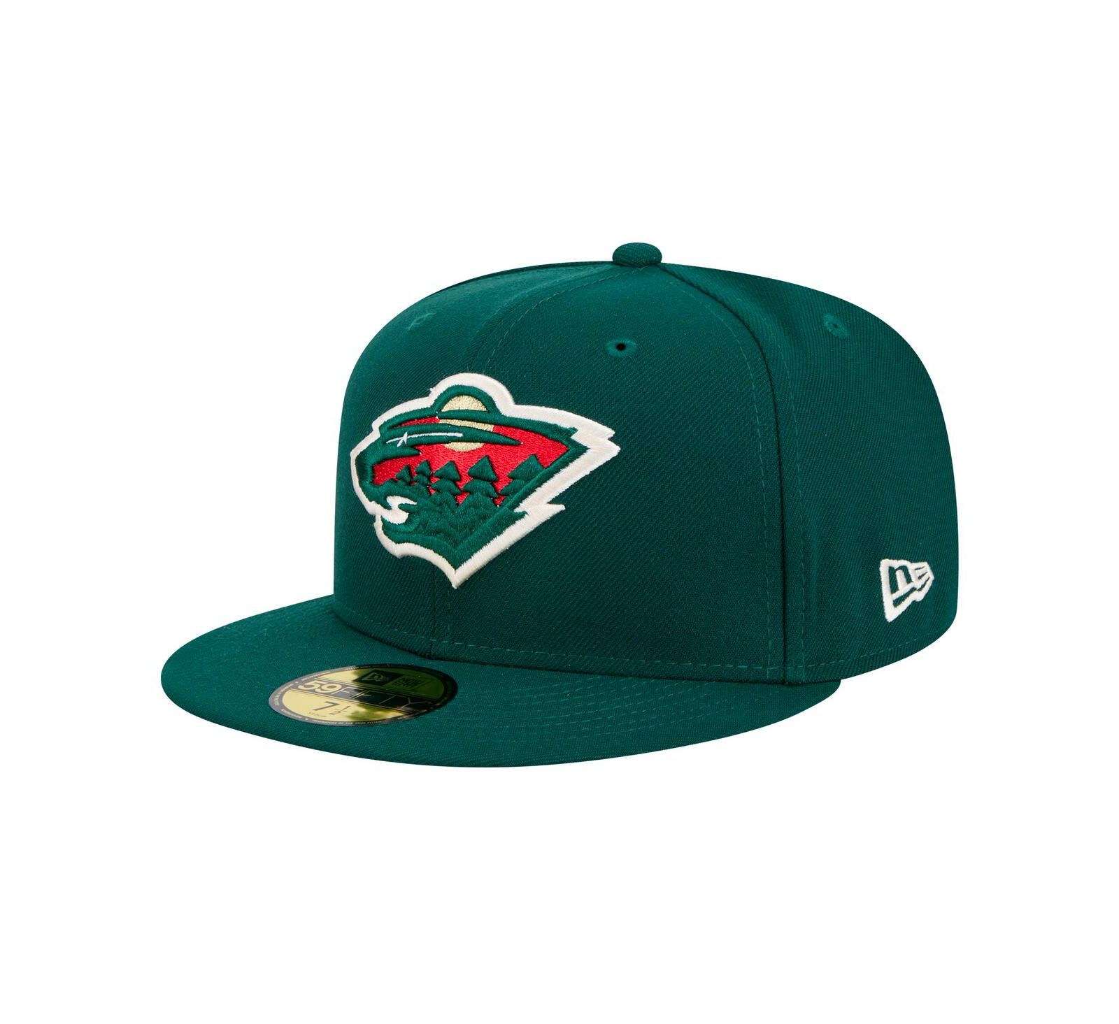 Мужская кепка New Era Green Minnesota Wild Core 59FIFTY Fitted