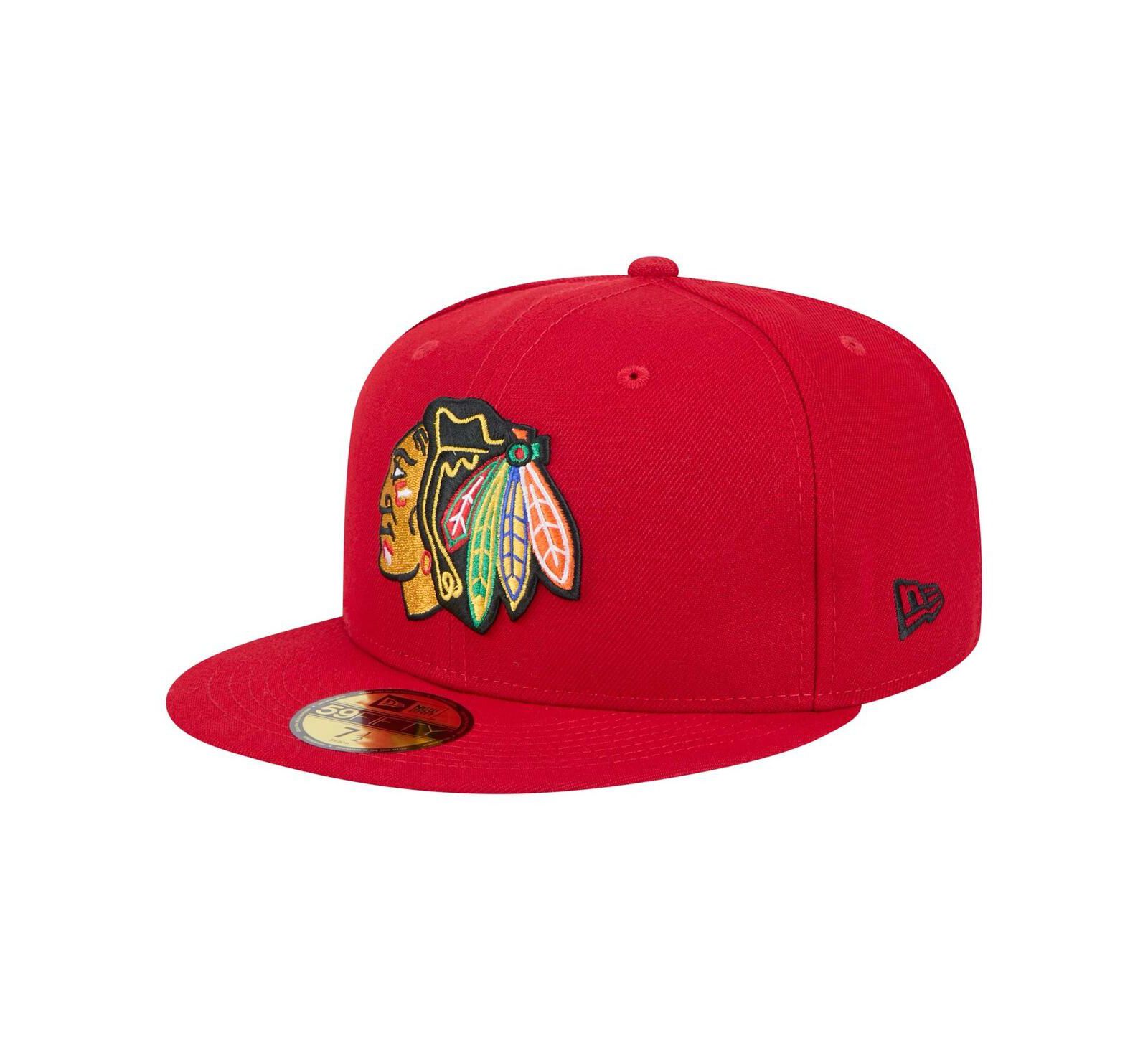 Мужская кепка New Era Red Chicago Blackhawks Core 59FIFTY Fitted