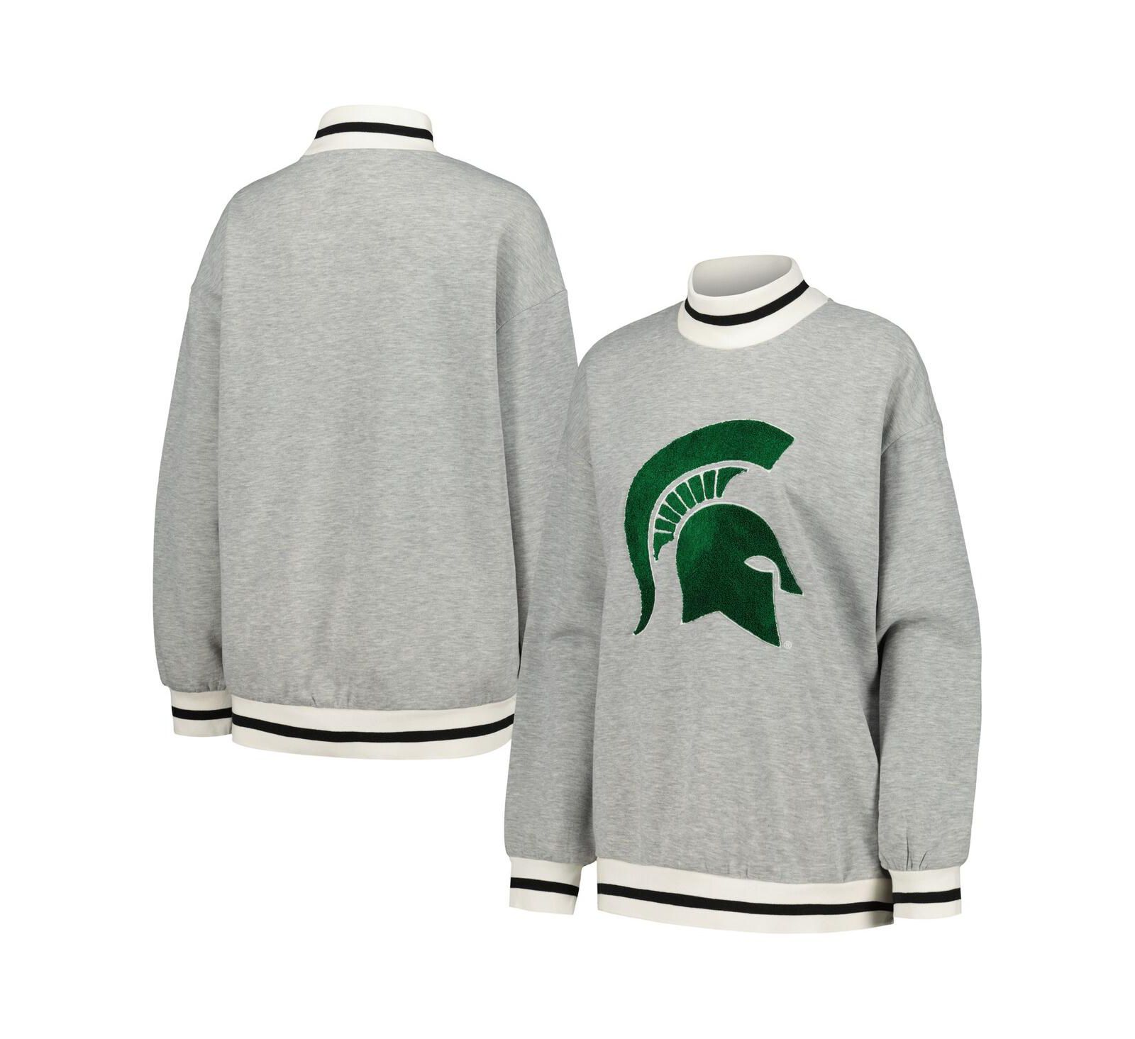 Женский спортивный свитшот Gameday Couture Michigan State Spartans Ash Mock Neck