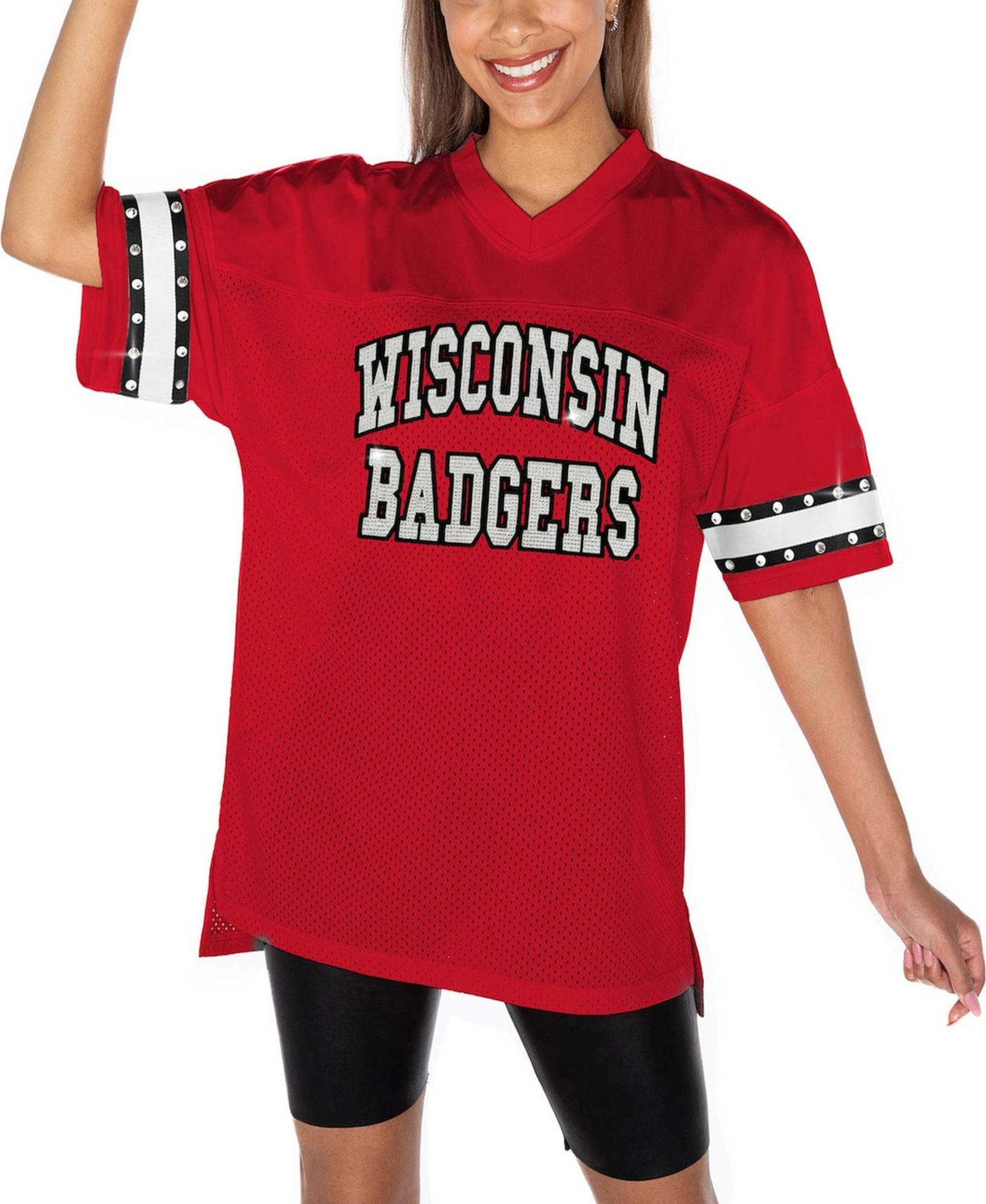 Gameday Couture футболка Gameday Couture Women's Red Wisconsin Badgers Until Kickoff с пайетками