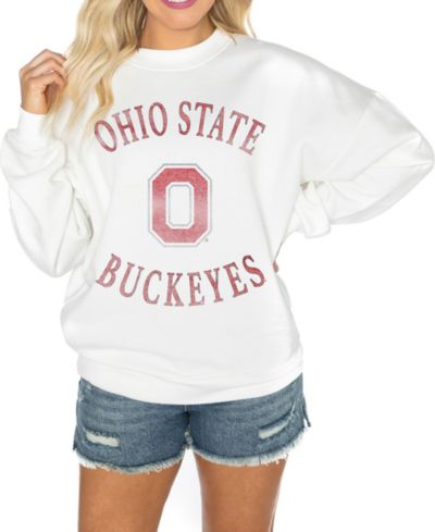 Женское свитшот Gameday Couture White Ohio State Buckeyes Good Vibes Premium Fleece Drop Shoulder Pullover