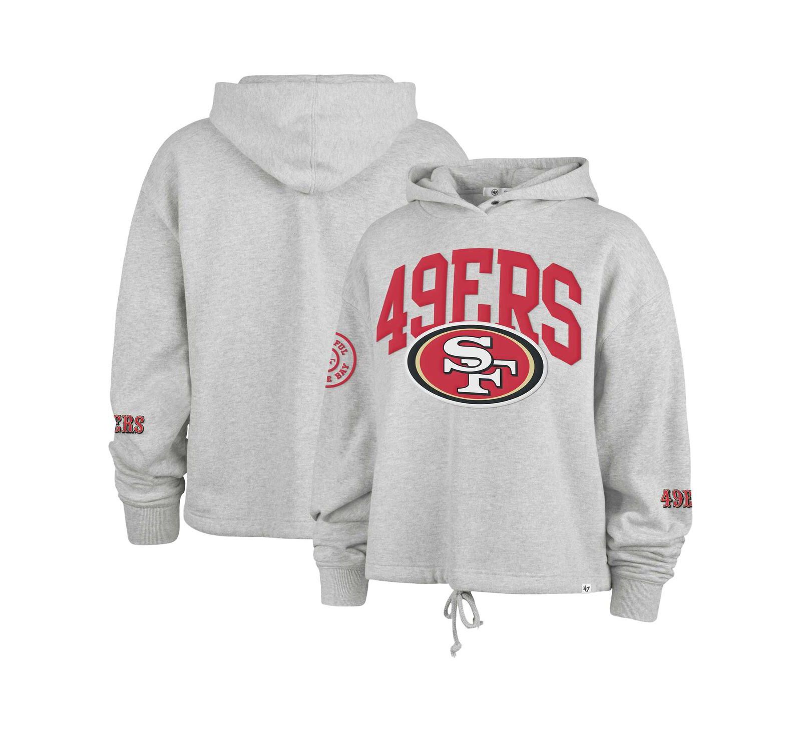 Женское укороченное худи '47 Brand Heather Gray San Francisco 49ers