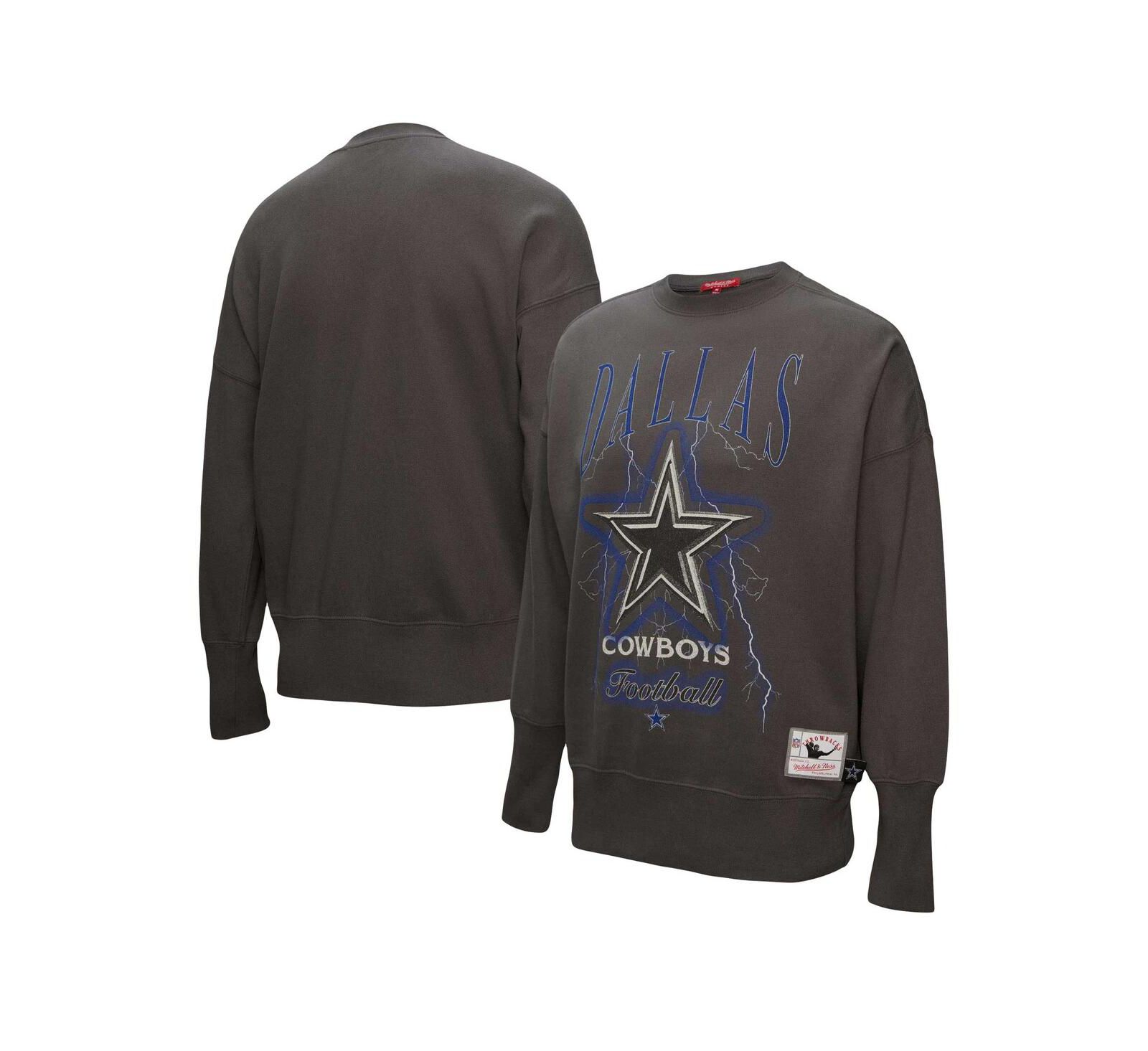 Mitchell & Ness Женский свитшот с логотипом Dallas Cowboys Charcoal Distressed