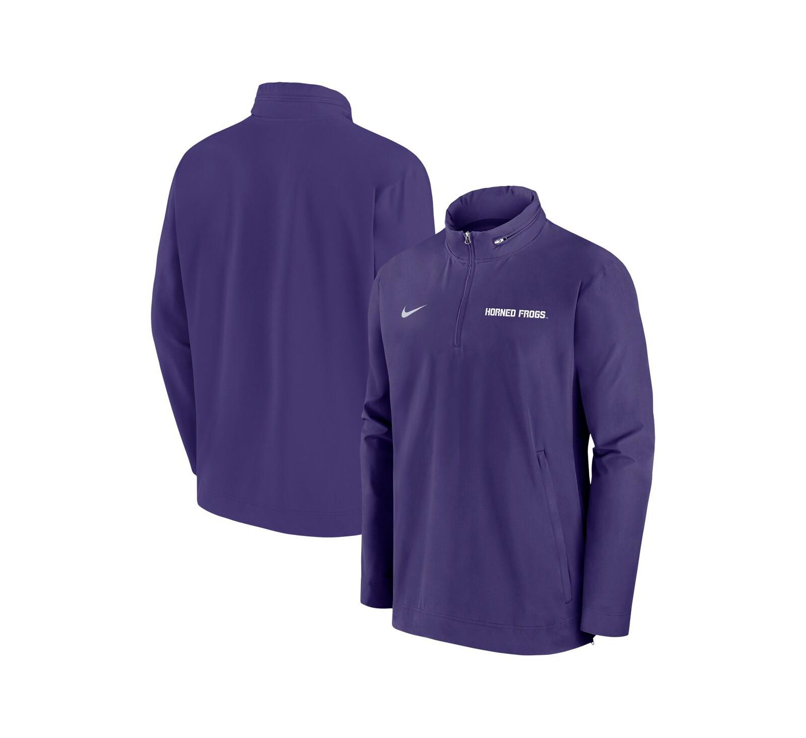Nike Men's Purple TCU Horned Frogs 2024 Sideline Coach Quarter-Zip Hoodie Jacket