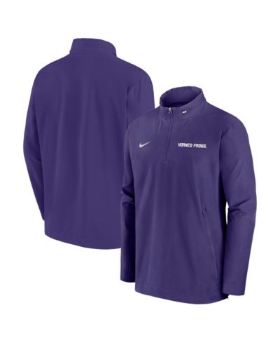 Мужская куртка-худи Nike Purple TCU Horned Frogs 2024 Sideline Coach Quarter-Zip Hoodie Jacket