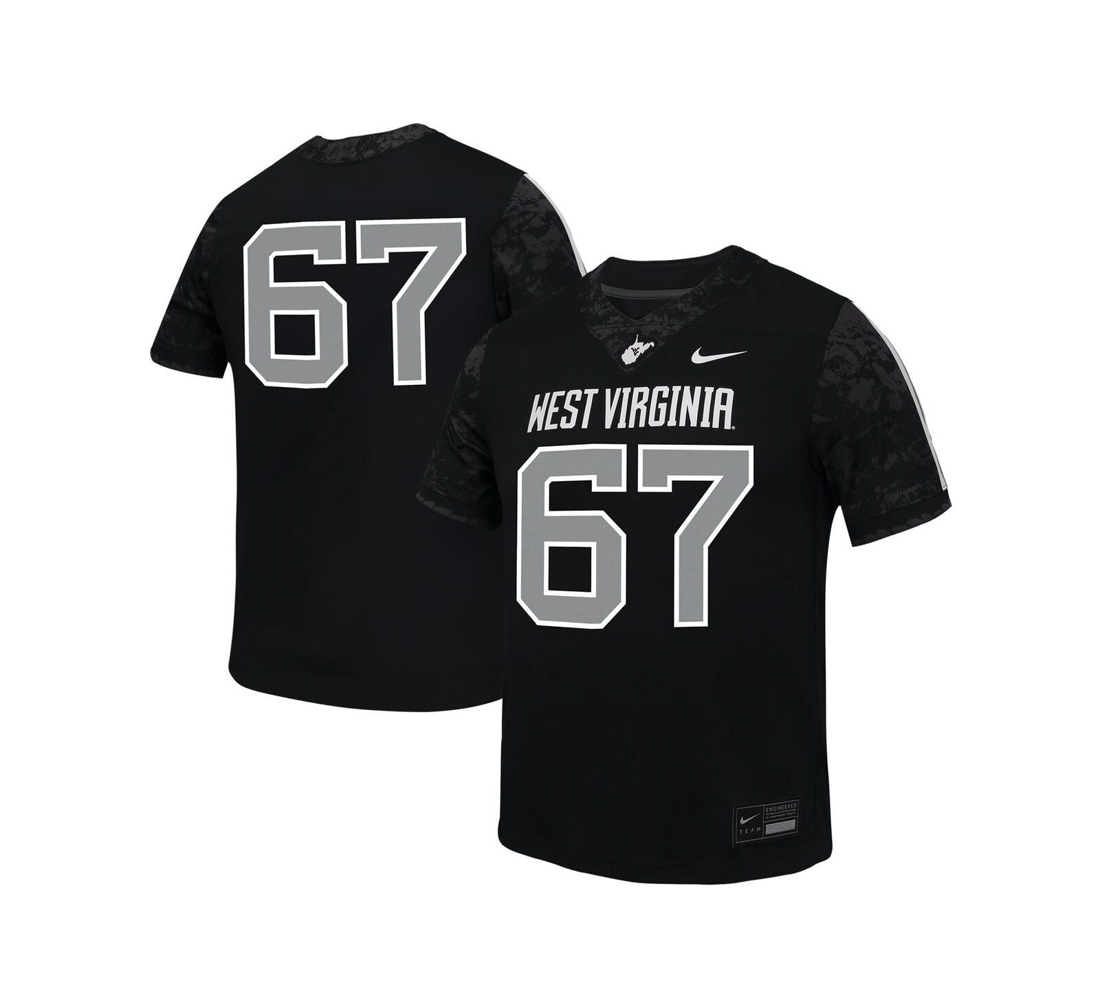Nike джерси Nike Big Boys and Girls 67 Black West Virginia Mountaineers Untouchable Replica Game