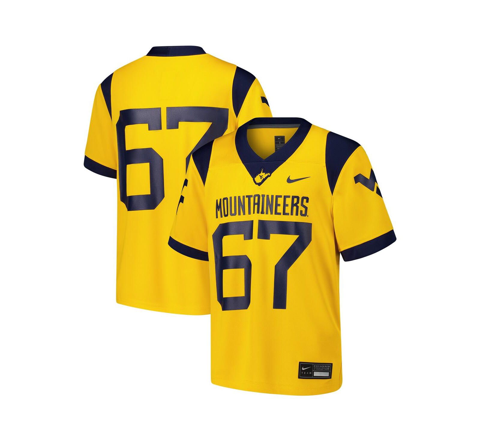 Nike игровая джерси для мальчиков и девочек West Virginia Mountaineers, золотая