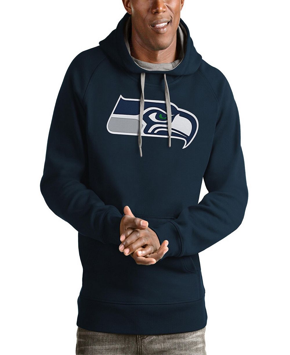 Мужское худи Antigua College Navy Seattle Seahawks Victory Pullover Hoodie