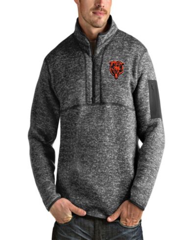 Куртка Antigua Men's Heathered Charcoal Chicago Bears Quarter-Zip Pullover