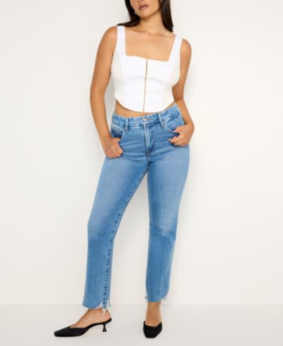 Женские прямые джинсы Good American Soft-Tech Good Legs, Regular & Plus Size