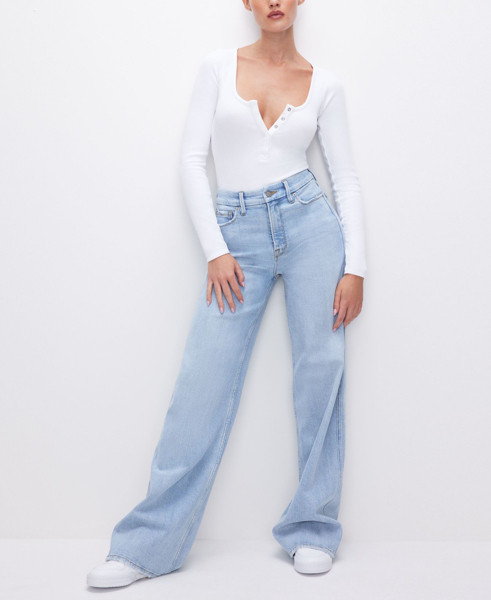 Женские джинсы Good American Good Skate High-Rise Wide-Leg, Regular & Plus Size