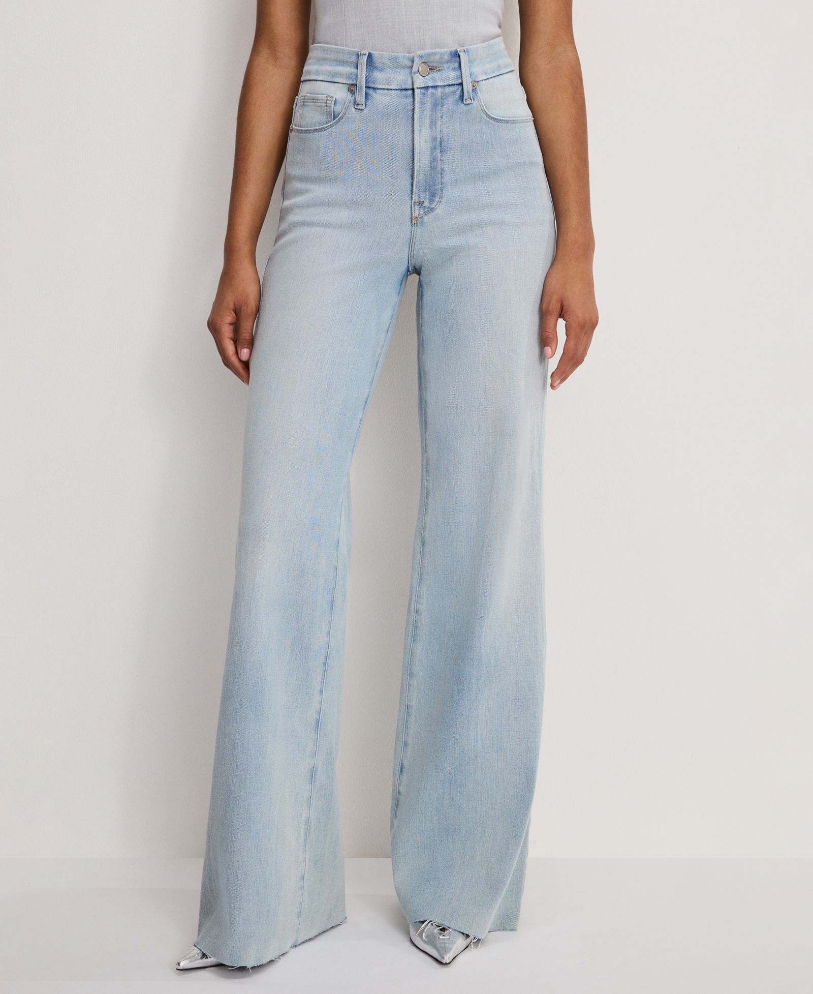 Good American Women's Soft-Tech Good Waist Palazzo Jeans, Regular & Plus Size