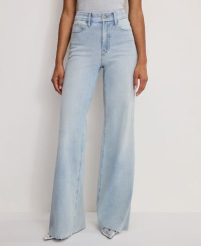 Good American Women's Soft-Tech Good Waist Palazzo Jeans, Regular & Plus Size