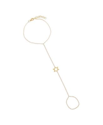 Solid Star of David Hand Chain 14K